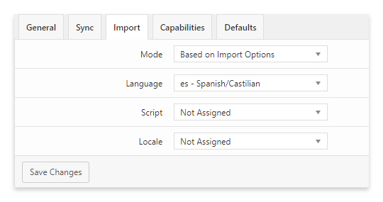 La scheda “Import” nelle opzioni del plugin Hreflang Manager per WordPress.
