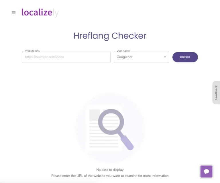Lo strumento Hreflang Checker fornito da Localizely.
