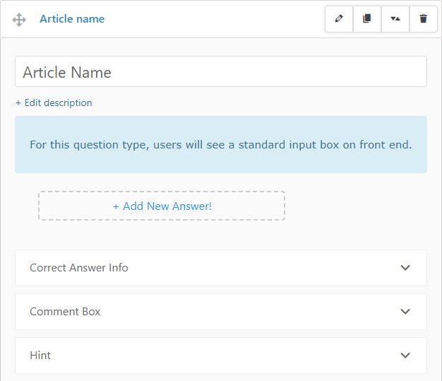 Campo paragrafo del sondaggio QSM.