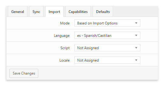 The "Import" tab in the options of the Hreflang Manager plugin for WordPress.