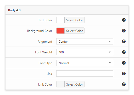 The cell properties of the League Table plugin for WordPress with the options used to color the text and the background of a cell.