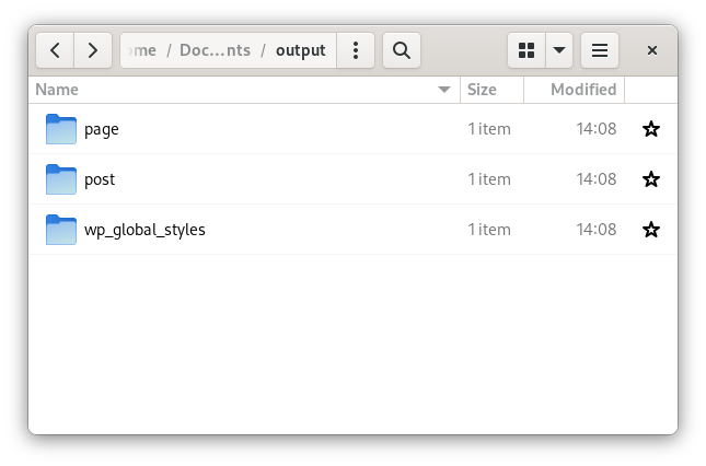 The "output" folder visible in the file explorer now lists the generated Markdown files.