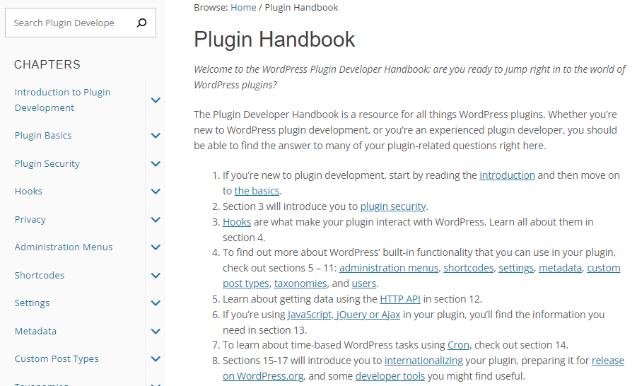 Plugin Handbook page 