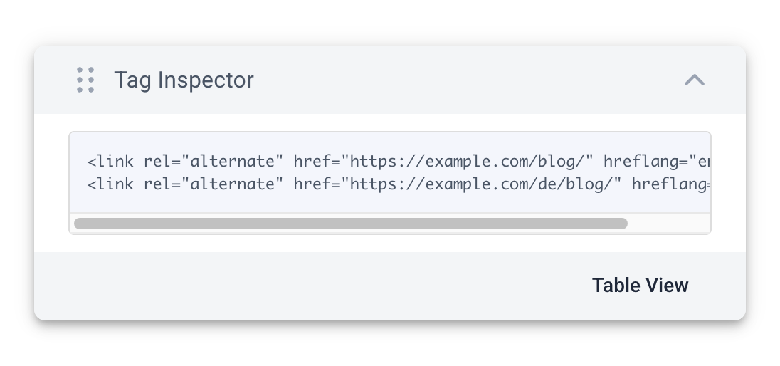 The Tag Inspector in "Tag View" mode is displayed in the front end of a WordPress website as a floating panel.