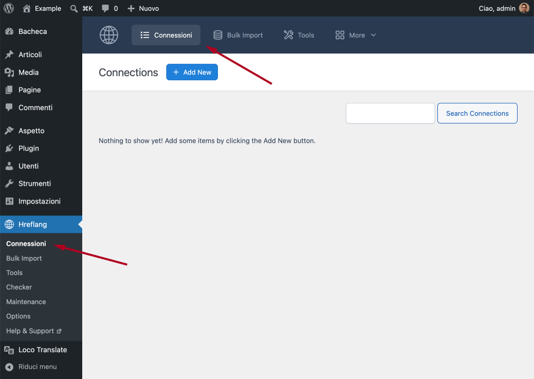 WordPress plugin admin page displaying the translated interface strings.
